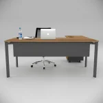 Corner Desk Walnut (with Peison Shelf)